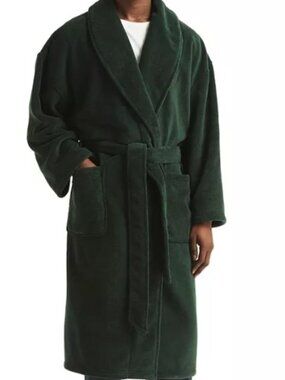 Nautica Mens Solid Belted Robe Tidal green ONE SIZE
